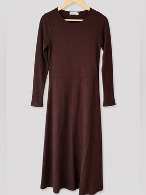 Kettlewell Colours Long Sleeve Maxi Freya Dress – Burgundy / Chocolate Brown